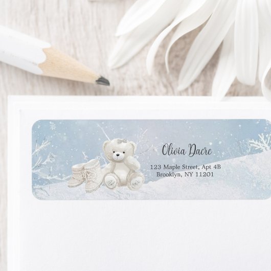 Étiquette Baby, It's Cold Outside Teddy Bear Return Address