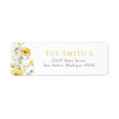 Étiquette Baby Jaune En Fleur Fleur sauvage Adresse de retou (Devant)