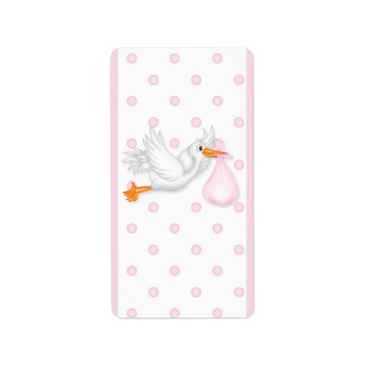 Étiquette Baby Pink Stork Hersheys Miniature Candy bar envel (Devant)