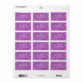 Étiquette Baby Shower à points de aquarelle violette (Feuille entière)