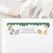Étiquette Baby shower à thème Wild with Excitative Jungle (En situation)