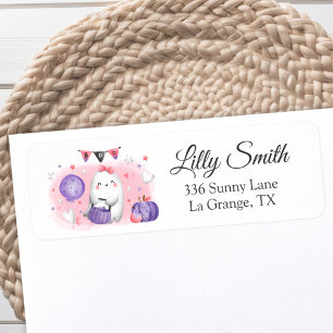 Étiquette Baby shower Adresse de retour Label Little Boo Gir