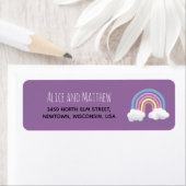 Étiquette Baby shower arc-en-ciel mou Adresse de retour (En situation)