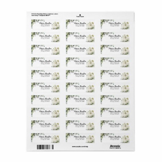 Étiquette Baby Shower Automne Citrouille Blanche Verdure (Feuille entière)