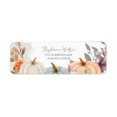 Étiquette Baby shower Automne Un Petit Citrouille Adresse de (Devant)