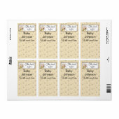 Étiquette Baby shower "Baby & Stars" Feuille de plaque de 8 (Feuille entière)