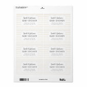 Étiquette Baby shower blanc or simple merci pour (Feuille entière)