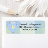 Étiquette Baby shower bleu (En situation)