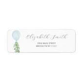 Étiquette Baby shower Bleu Ballons Adresse de retour (Devant)