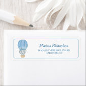 Étiquette Baby shower Blue Elephant Adresse de retour (En situation)