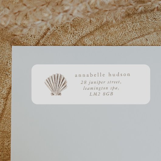 Étiquette Baby shower Boho Beach Shell