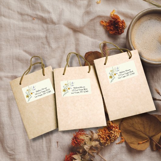 Étiquette Baby shower boho fleur sauvage rustique