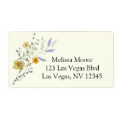 Étiquette Baby shower boho fleur sauvage rustique (Devant)