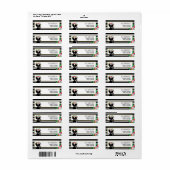 Étiquette Baby shower Boho Skunk Floral Stripes (Feuille entière)