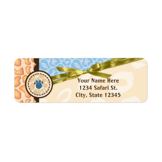 Étiquette Baby shower Boys Blue Safari Thème Invitation (Devant)