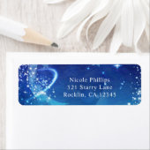 Étiquette Baby shower Céleste Lune Étincelle Ciel Invitation (En situation)