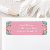 Étiquette Baby shower Cherry Blossom (En situation)