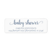 Étiquette Baby shower chic | Dusty Slate Blue Adresse de ret (Devant)