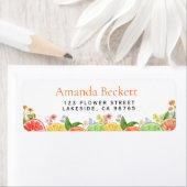 Étiquette Baby shower d'agrumes aquarelle (En situation)