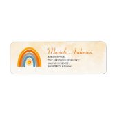 Étiquette Baby shower d'aquarelle Boho Sunshine (Devant)