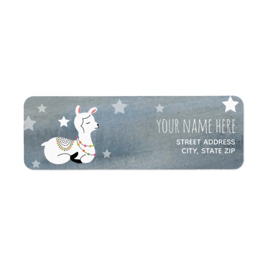 Étiquette Baby shower d'aquarelle Llama pour bébé endormi (Devant)