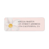 Étiquette Baby shower d'aquarelle or marguerite florale mign (Devant)