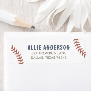 Étiquette Baby shower de base-ball Adresse de retour