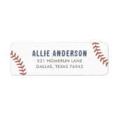 Étiquette Baby shower de base-ball Adresse de retour (Devant)