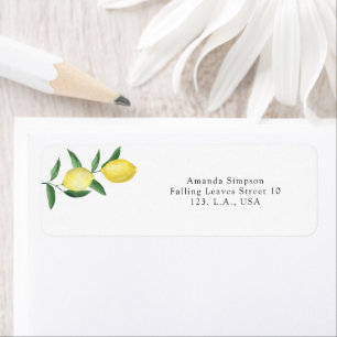 Étiquette Baby shower de branche de citrons d'aquarelle