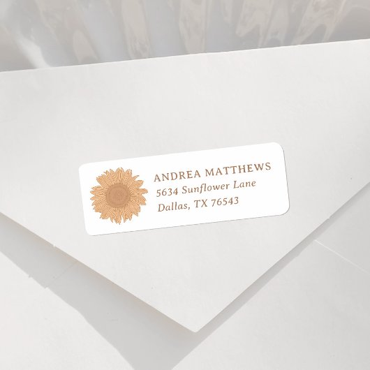 Étiquette Baby shower de fille Fleur sauvage rétros Adresse