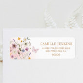 Étiquette Baby shower de jardin floral papillon