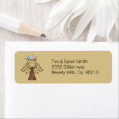 Étiquette Baby shower de Lovebirds et Ladybugs neutres selon (En situation)