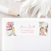 Étiquette Baby shower de Noël Père Noël Adresse de retour (En situation)