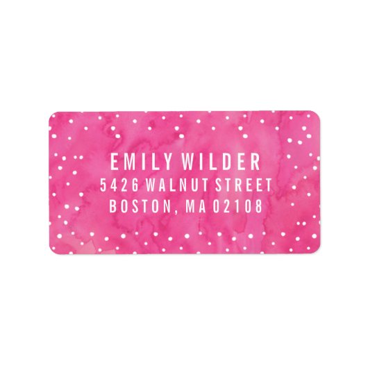 Étiquette Baby shower de points d'aquarelle rose (Devant)