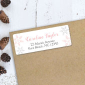 Étiquette Baby shower des flocons de neige roses hiver