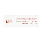 Étiquette Baby shower d'hiver Pink Tree Adresse de retour (Devant)