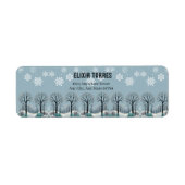 Étiquette Baby shower Dreamwood Winter Forest Snowflakes (Devant)