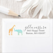 Étiquette Baby shower élégant girafe éléphant (En situation)