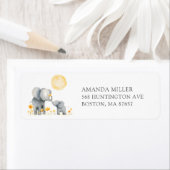 Étiquette Baby shower Elephant Kisses (En situation)