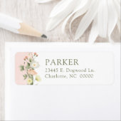 Étiquette Baby shower fleur sauvage Adresse de retour (En situation)