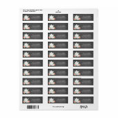 Étiquette Baby Shower Floral à l'aquarelle sur tableau noir (Feuille entière)