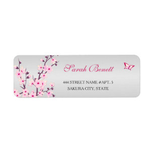 Étiquette Baby shower Floral de fleurs de cerisiers