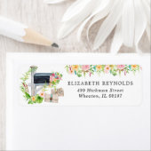 Étiquette Baby Shower Floral par la Poste | Adresse de l'exp (En situation)