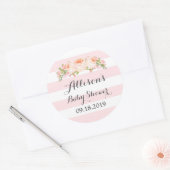 Étiquette Baby shower Floral rose (Enveloppe)