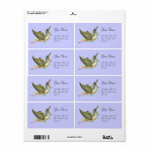 Étiquette BABY SHOWER GARÇON STORK, Bleu Blanc (Feuille entière)