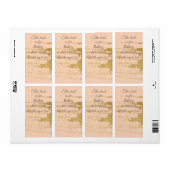 Étiquette Baby shower "Gold Classic/P" Boite Feuille de 8 (Feuille entière)