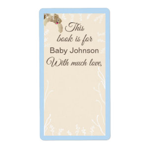 Étiquette Baby shower "Mer Tortue Bleue" Boite Feuille de 8
