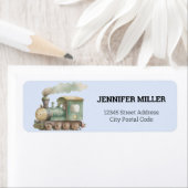 Étiquette Baby shower mignon train, bébé jouet (En situation)