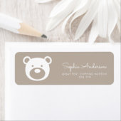 Étiquette Baby shower minimaliste moderne Ours (En situation)