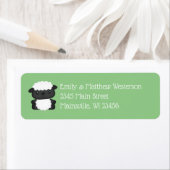 Étiquette Baby shower mouton vert (En situation)